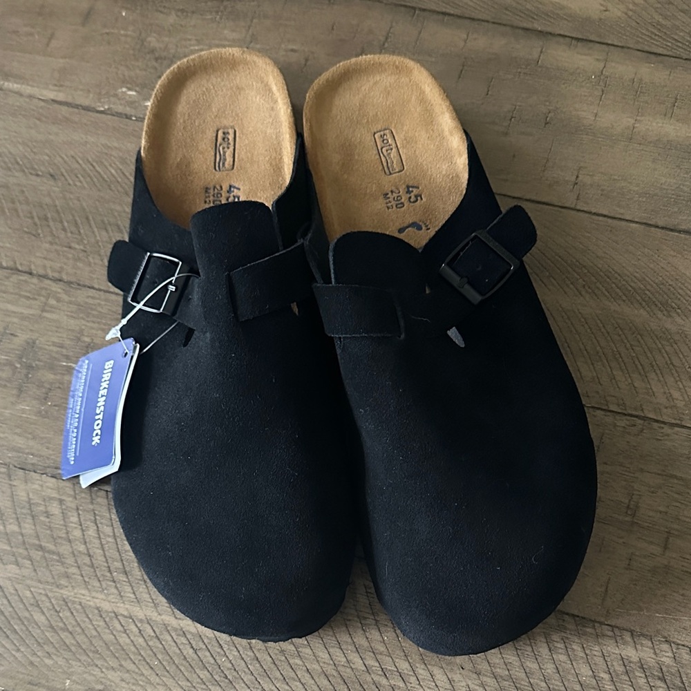 Birkenstock Black Suede Clogs